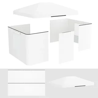 Outsunny Ersatzdach-Set, Gartenzelt, Weiß , Kunststoff , 300x270x360 cm , Sonnenschutz, Pavillons