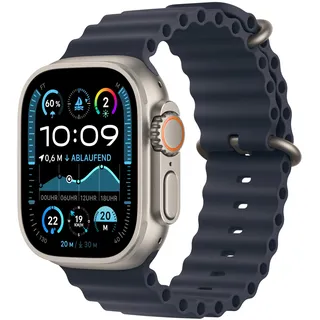 Watch Ultra 2 GPS + Cellular 49 mm Titangehäuse natur, Ocean Armband marine