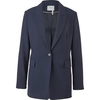 S.Oliver BLACK LABEL Longblazer aus Viskosemix Dark Navy 44