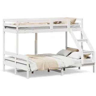 vidaXL Etagenbett 90 x 200/140 x 200 cm Kiefer massiv weiß