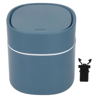 Mini-Desktop-Mülleimer, Schmutzaufbewahrung, Reinigung mit Deckel für Couchtisch, Dressing, Arbeitsplatte, Blau - Blau