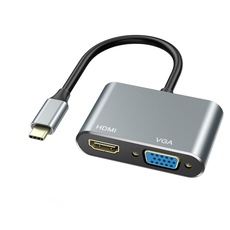 ABLEWE USB C zu HDMI VGA Adapter mit 4K HDMI,1080P VGA, 2-in-1 USB Type C Hub,Thunderbolt 3 auf HDMI+VGA Adapter für MacBook/MacBook Pro/Air,Chromebook Pixel,LenovoYoga,Dell XPS 13,Samsung Galaxy usw