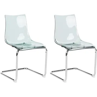 Beliani Esszimmerstuhl 2er Set Kunststoff Transparent/Schwarz