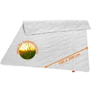 sleepling Sommerdecke 155x200 cm, Wildseidendecke, Sommerbettdecke leicht 155 x 200 cm, Bettdecke, Bezug aus 100% Baumwolle, Made in Germany, Oeko-Tex, waschbar