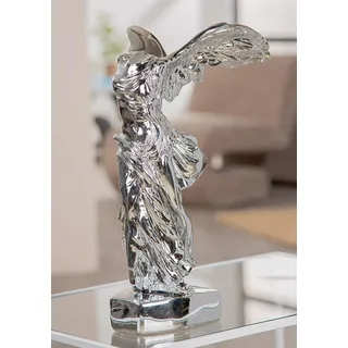 Gilde Skulptur Engel David silberfarben, H. 33 cm", silberfarben, B:15,5cm H:33cm T:19,5cm, Kunstharz, Dekofiguren, Dekofigur