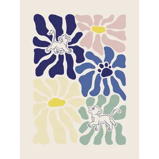 KOMAR Wandbild Disney The Lion King Between Flowers 30 x 40 cm - Poster, Kinderzimmer, Dekoration, - gerollt ohne Rahmen