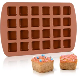 Selecto Bake Antihaftbeschichtete Silikon-Brownie-Pfanne von mit 24 Gittern für Brownie und Schokolade, Schokoladenform für Trüffel, Brot, Muffin, Brownie, Maisbrot, Käsekuchen und Seife