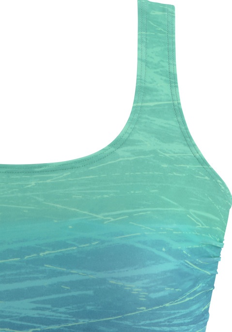 Bild von Badeanzug, mit Batikprint und Shaping-Effekt, blau