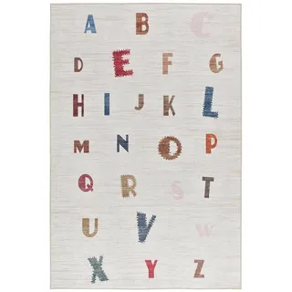 Atticgo Kinderteppich Waschbar Weiß Candy 120/170 cm , Multicolor, Weiß , Textil , Zeichen/Symbole/Nummern/Buchstaben , Rechteckig , 120x170 cm , Oeko-Tex® Standard 100 , waschbar, antistatisch, leicht zusammenrollbar, rutschfeste Unterfläche , Teppiche und Böden, Teppiche, Kinderteppiche