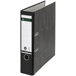 Leitz 1080 Ordner schwarz marmoriert Karton 8,0 cm DIN A4 + GRATIS LEIBNITZ FRUITS Apfel