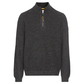 camel active Herren Stricktroyer aus Baumwollmix Dunkelgrau, Menswear-M