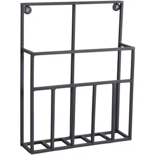 Loft42 Zeitschriftenständer Maggy Schwarz , Metall , 24x31x7 cm , Wohnzimmer, Kleinmöbel, Zeitungsständer