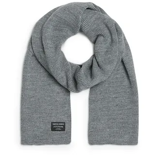JACK & JONES Strickschal JACK & JONES "JACDNA KNIT SCARF NOOS", Herren, grau (grau melange), Strick, Kunstfaser, unifarben, Modetücher Strickschal