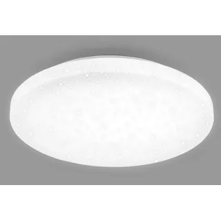 BRILONER - LED Deckenlampe mit Sternendekor, LED Deckenleuchte Bad IP44, gelochtes Dekor, neutralweißes Licht, Ø400 mm, Weiß