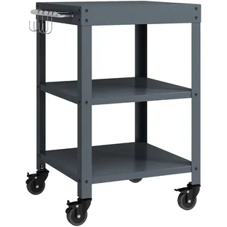 casa.pro Garten-Servierwagen Bolognano - Dunkelgrau , Metall , 50x80.5x50 cm , Esszimmer, Servierwagen