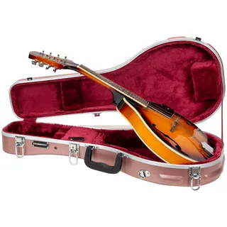 Crossrock A-Style Mandolinenkoffer | ABS-Hartschalenkoffer mit Sicherheitsverschluss, Metallfüßen und abnehmbaren Gurten – Roségold (CRA862MARG)