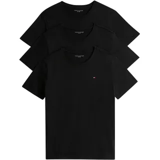 Tommy Hilfiger Herren 3er Pack T-Shirts Kurzarm Slim fit, schwarz, (Black/Black/Black), L