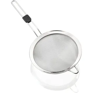 Leifheit Küchensieb Ø 20 cm ProLine-Serie, feinmaschiges Nudelsieb aus hochwertigem Edelstahl, Sieb mit praktischer Aufhängeöse und Griff mit Daumenmulde, Haushaltssieb, silber