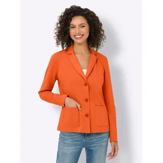 Jerseyblazer HEINE "Jersey-Blazer", Damen, Gr. 36, orange, 100% Baumwolle, Blazer Jerseyblazer