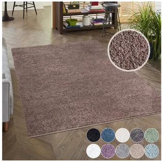 Carpet City Hochflor-Teppich »City Shaggy« rechteckig 30 mm Höhe Auch als Läufer, Langflor, Uni, Shaggy, flauschig-weich, braun