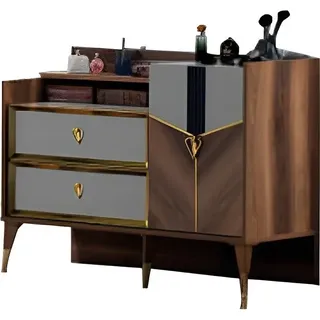 Schminktisch Luxus Kosmetiktisch Schminkkommode Schminkplatz Schlafzimmer Möbel - Braun