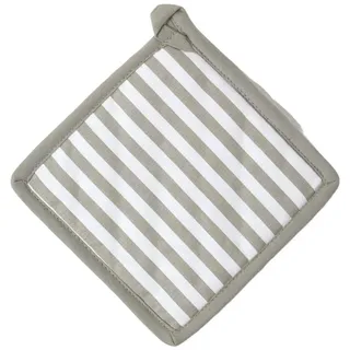Homescapes Topflappen grau-weiß 20/20 cm, Baumwolle wattiert , Grau , Textil , Gestreift , Quadratisch , 20x20 cm , Oeko-Tex® Standard 100 , Heimtextilien, Geschirrtücher & Schürzen, Topflappen & Kochhandschuhe