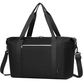 Kono Handgepäck 46x30x20 cm, Untersitz-Kabinentasche wasserabweisend, Wochenendtasche für Damen und Herren, Sporttasche, Tragetasche und praktischer Reisebegleiter (Schwarz)