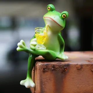 boluoboluomi Mini-Frosch Topfpflanzen Dekorationen, lustige Garten Dekoration, Outdoor-Geschenke, Frauen Frosch Statuen, Pflanzer, Terrasse, Rasen