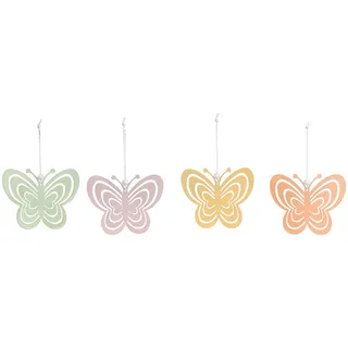 4er Set Metall Anhänger Schmetterling Bunt Pastell Frühlingsdeko Ostern Deko Osterstrauch Osterdeko Hängedeko