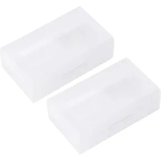 2 x 20700/21700 Batterie-Box, Behälter, wasserdichte Batterie-Aufbewahrungsbox, Größe 9 x 8 x 2,5 cm, transparent