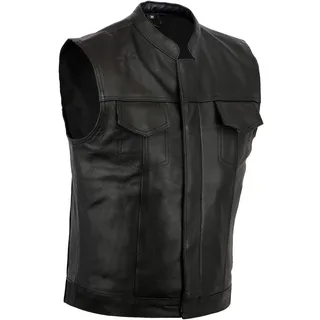 Bikers Gear Australia Lederweste, Motorradweste, Revolverweste im Stil von „Sons of Anarchy“, Biker-Weste, Schwarz