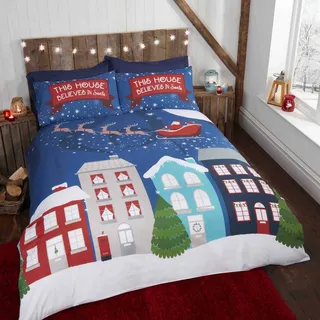 Rapport Kinder-Bettbezug-Set, leuchtet im Dunkeln, Polycotton, blau, Doppelbett