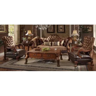 Sofagarnitur Komplett Set Wohnzimmer Garnituren 3+2 Sitzer Sofa Polster Couch - Braun