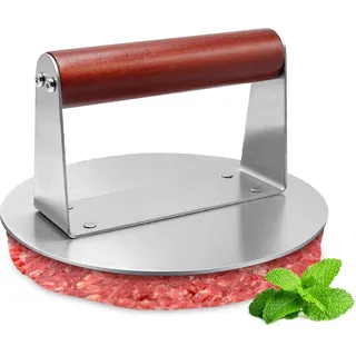 Rwbimti Smash Burgerpresse, 6,3 Zoll Rund Burger Smasher Hamburgerpresse, Edelstahl Smash Burger Patty Presse, Professionelles Burgerpresse Edelstahl Grillzubehör, Leicht zu Reinigen