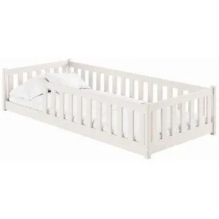 Kids Collective Jugendbett Bodenbett 80 x 180 cm Kiefer massiv beige/weiß