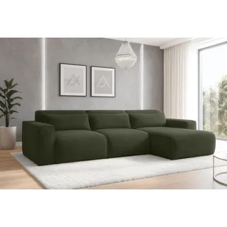 AX LIVING Wohnlandschaft mit Schlaffunktion Ruyam Eckcouch Grün R - Grün