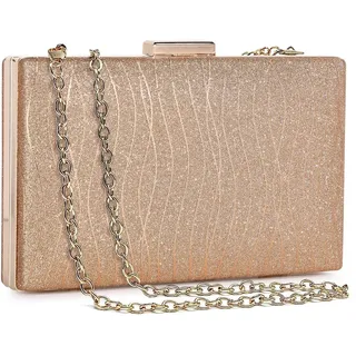 BAIGIO Glitzer Clutch Damen Champagner Abendtasche Damen Elegant Clutch Damen Handtasche Brauttasche Schultertasche für Hochzeit Party Cocktail