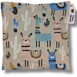 Franzis Nähstube 20x20cm Dinkelkissen Alpaka in 100% Baumwolle I Körnerkissen Dinkel 20x20 für Mikrowelle I Wärmekissen, Dinkelkernkissen, Nackenwärmekissen