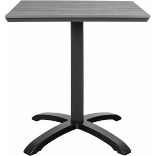 Quadratischer Gartentisch 70 cm + 2 Sessel - Schwarz