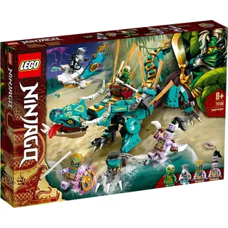 LEGO 71746 NINJAGO Dschungeldrache Bauset, mit Ninja Lloyd und Zane Minifiguren, Drache Spielzeug für Jungen und Mädchen ab 8 Jahren - Silber