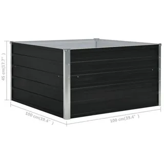 vidaXL Hochbeet 100 x 100 x 45 cm Anthrazit