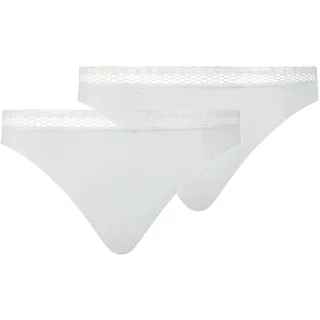 String CHANTELLE "String Tanga Cozy Chic 2P 2er Pack", Damen, Gr. XL, weiß, Obermaterial: 80% Modal CMD. 20% Elasthan EL., Unterhosen String