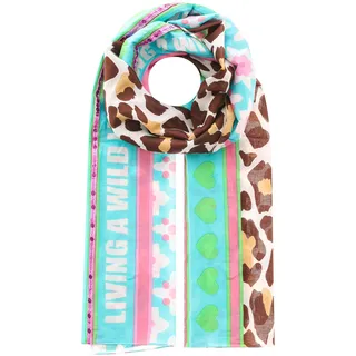 Zwillingsherz Modeschal »"Wild Life"« mit buntem Leomuster, blau