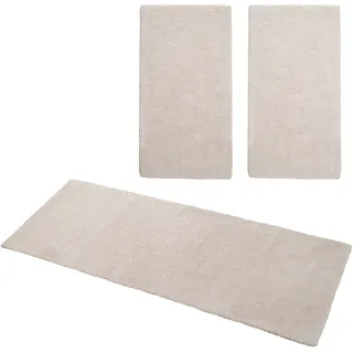 MY HOME Hochflor-Bettumrandung MY HOME "Microfaser Teppich Magong, besonders weich, sehr feiner Flor" Gr. 14, beige (creme), H:25mm, Obermaterial: 100% Polyester, Bettumrandungen, uni, einfarbiger Bettvorleger, Läufer-Set, Schlafzimmer, Kinderzimmer