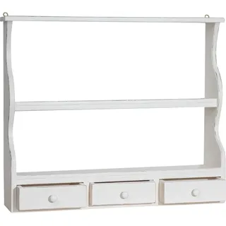 Biscottini Wandregal aus Holz 79,5 x 18 x 68,5 cm | Küchenregal für die Wand, natürliches Finish | Wandregal Made in Italy