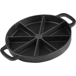 BBQ-Toro Gusseisen Maisbrotpfanne mit 8 Grillzonen | Ø 21 cm | 50 ml pro Zone | Grillpfanne für Maisbrot und mehr | Gusseisenpfanne für Grill und Elektro-Herd | Servierpfanne aus Gusseisen