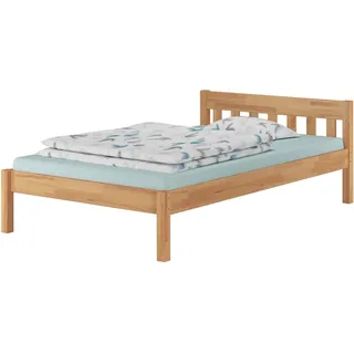 Einzelbett Buchebett lackiert Massivholz Bettrahmen Futonbett 120x200 Zubehör wählbar V-60.83-12ohne Zubehör - Naturbelassen
