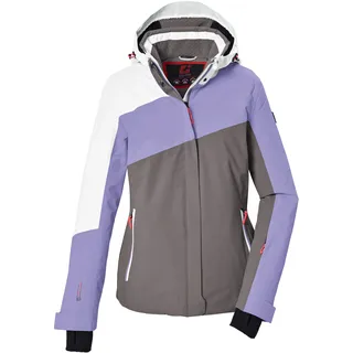 Skijacke KILLTEC "KSW 101 WMN SKI JCKT", Damen, Gr. 40, lila (flieder), Obermaterial: 100% Polyester.Futter: 100% Polyester.Füllung: 100% Polyester, Jacken Skijacke, Wind- und wasserdichte Damenjacke mit Colourblock-Design