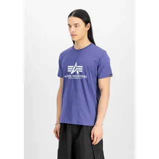 T-Shirt ALPHA INDUSTRIES "Basic BL T-Shirt", Herren, Gr. L, lila (night lila), Obermaterial: 100% Baumwolle, Shirts T-Shirt
