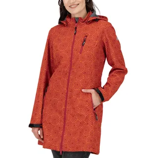 DEPROC activ DEPROC Active Damen Mit Abnehmbarer Kapuze Übergangsjacke Kurzmantel Shelby Long Softshellmantel, Chilli, 54 Große Größen EU